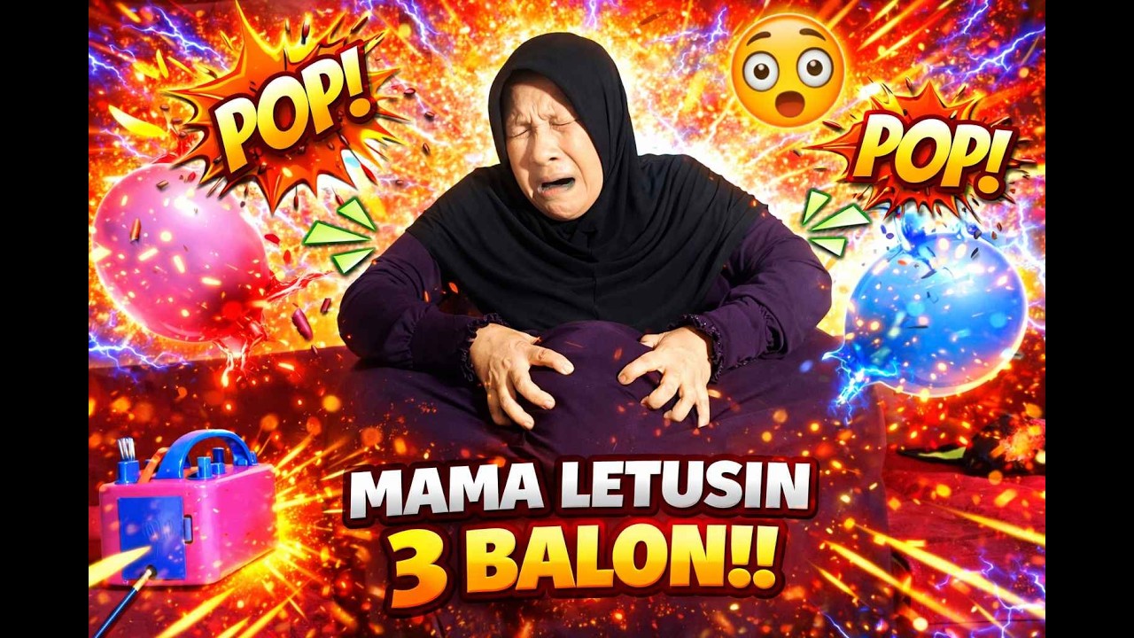 MAMA LETUSIN 3 BALON!! #hamilbalon #balloon #tiupbalon #funny