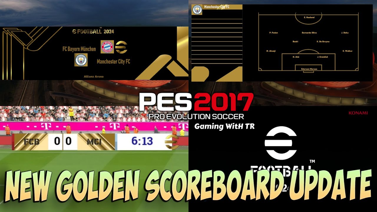 PES 2017 NEW GOLDEN SCOREBOARD UPDATE - YouTube