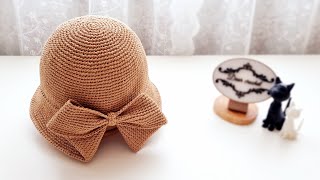 DIY 코바늘 리본 모자 여름철 또는 사계절 단아하게 멋내기 (Crochet Ribbon Hat)