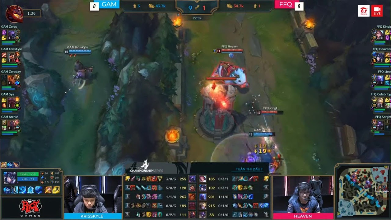 GAM VS FFQ TRẬN 1 (GIẢI VCS MUA XUÂN NĂM 2018)