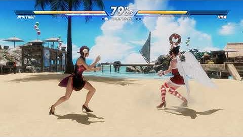 Dead or Alive 6 Nyotengu vs Mila CPU vs CPU AI vs AI (hardest level 8)