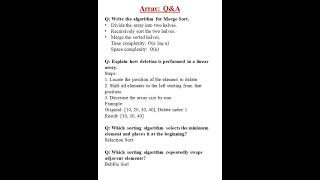 Introduction to Arrays Questions with Answers | Data Structure