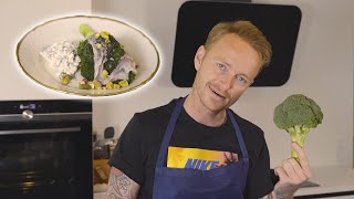 Stegt broccoli med hytteost og pancetta! (10min)