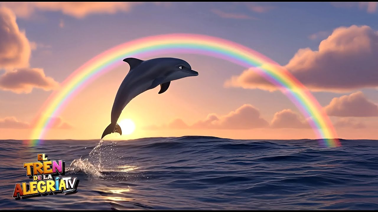 🐬💙🐬🎤Rintintín el Delfín Juguetón 🎶🐬  El Tren de la alegría en Español 🎶✨