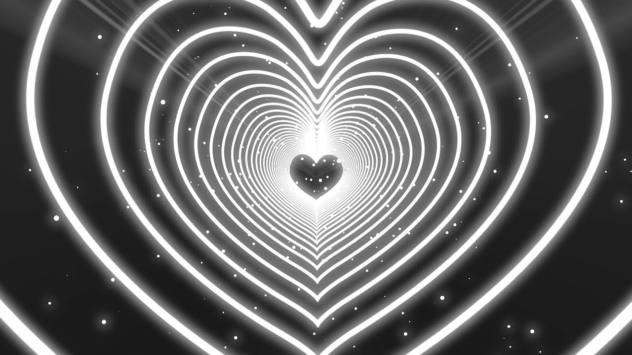 Love Heart Tunnel and Romantic Abstract Black and White Heart Background  Neon Heart Background - YouTube