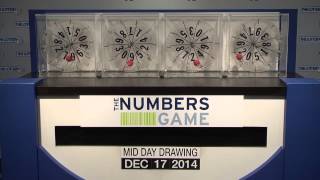Midday Numbers Game Drawing: Wednesday, December 17, 2014
