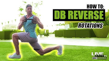 How To Do A DUMBBELL REVERSE LUNGE WITH ROTATION | Exercise Demonstration Video and Guide
