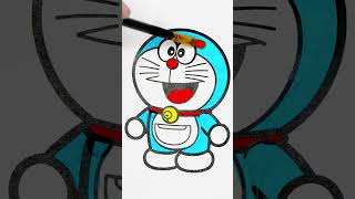 Cute Doraemon Painting Easy Glitter Art For Kids