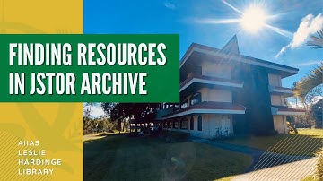 Finding resources in JSTOR Archive