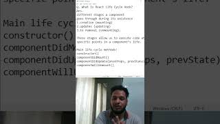React Interview Questions | What is a React Life Cycle Hook