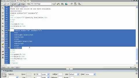 HTML Tutorial Table Nesting Training Lesson 9.15