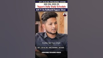 toppers daily study schedule📝🔥AIR 71 , SSC CGL 🔥