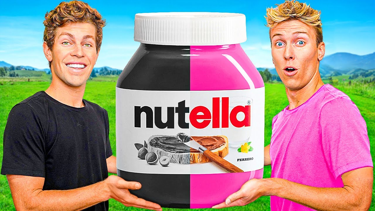 PINK VS BLACK FOOD CHALLENGE! Eating Only 1 Color Challenge, Wednesday VS Enid by Gotcha! Viral