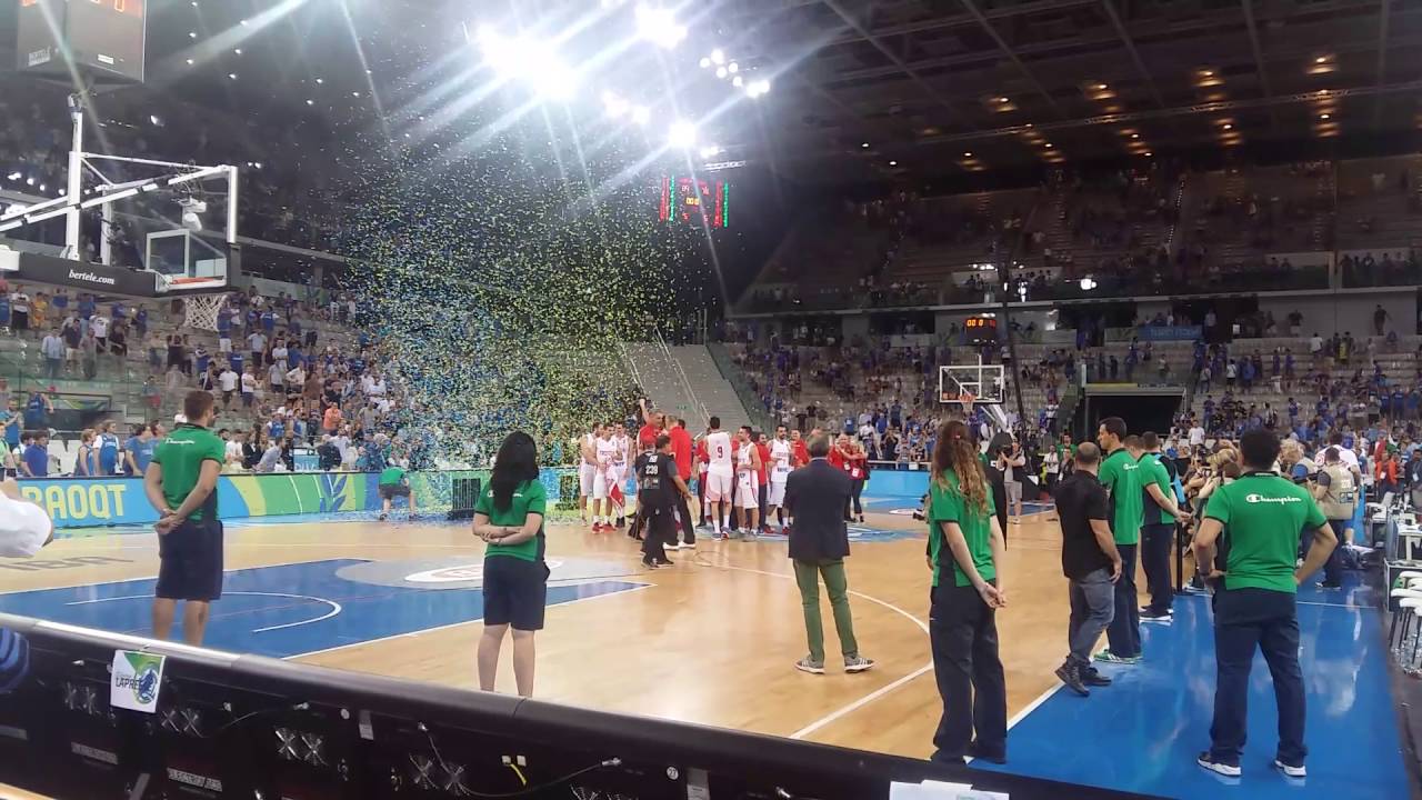 The celebrations of Alexander Petrovic, Dino Radja and Stojan Vrankovic