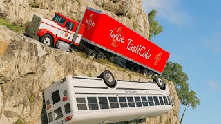 School Bus  vs Cliff Drops #10 Beamng Drive Challenge Ends In Total Destruction!