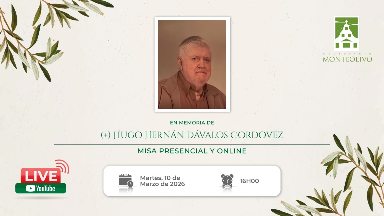 Misa presencial y online en memoria de Hugo Hernán Dávalos Cordovez