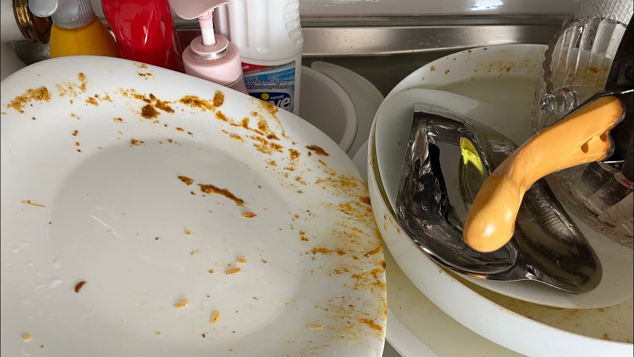 asmr washing dishes by hand😍😍😍