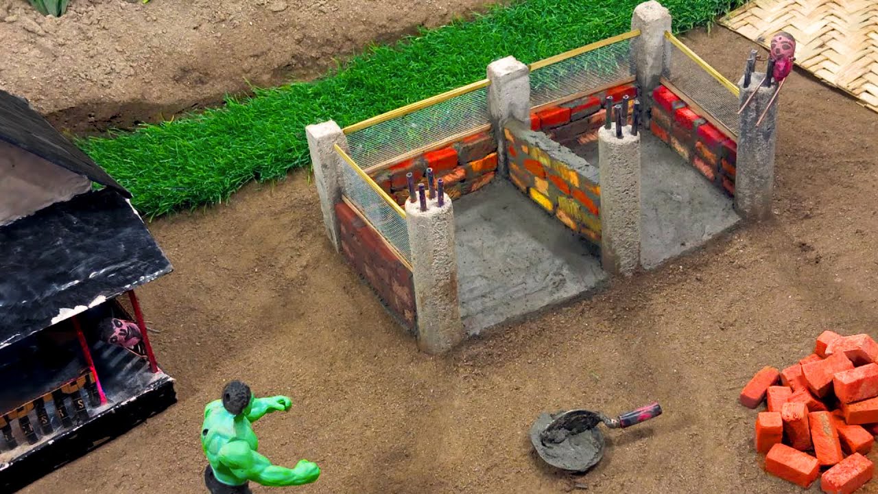 DIY Mini Cow & Ox Shed Construction | Concrete & Brick Model for School Project"  |New creator|