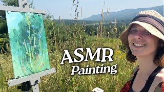 ASMR Oil Painting Outdoors | Wildflower Painting (Soft Spoken, 1 Hour) screenshot 4