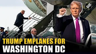US President Donald Trump departs Palm Beach, heads to The White House, Washington DC
