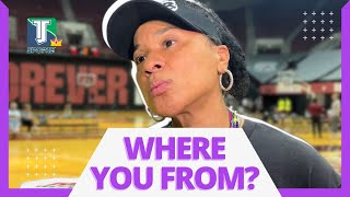 Dawn Staley's PATIENT response to a PUSHY reporter asking about Ashlyn Watkins' CHARGES
