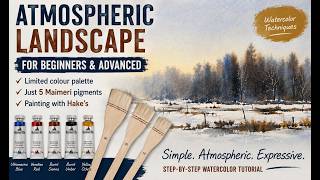 Atmospheric Watercolor Landscape | 5 Pigments & Hake Brushes | Beginners to Advanced