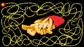 2 Minutes Timer bomb Fries Countdown with Crinkle Cut Vibes 🍟