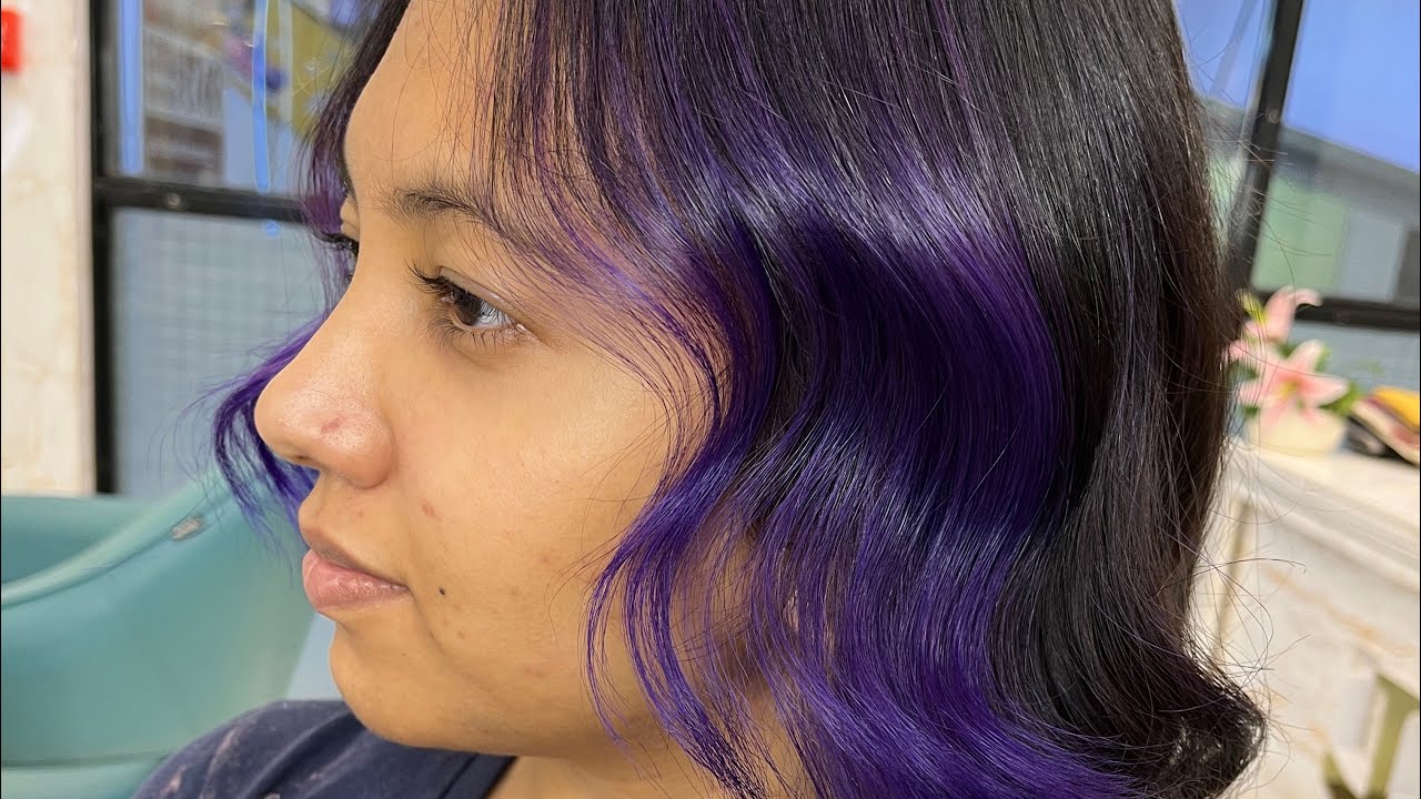 ￼ Violet hair, colour transformation by ​