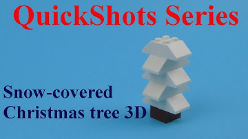 QuickShots Series - Lego Snow-covered Christmas tree 3D - How to build with lego blocks DIY TUTORIAL