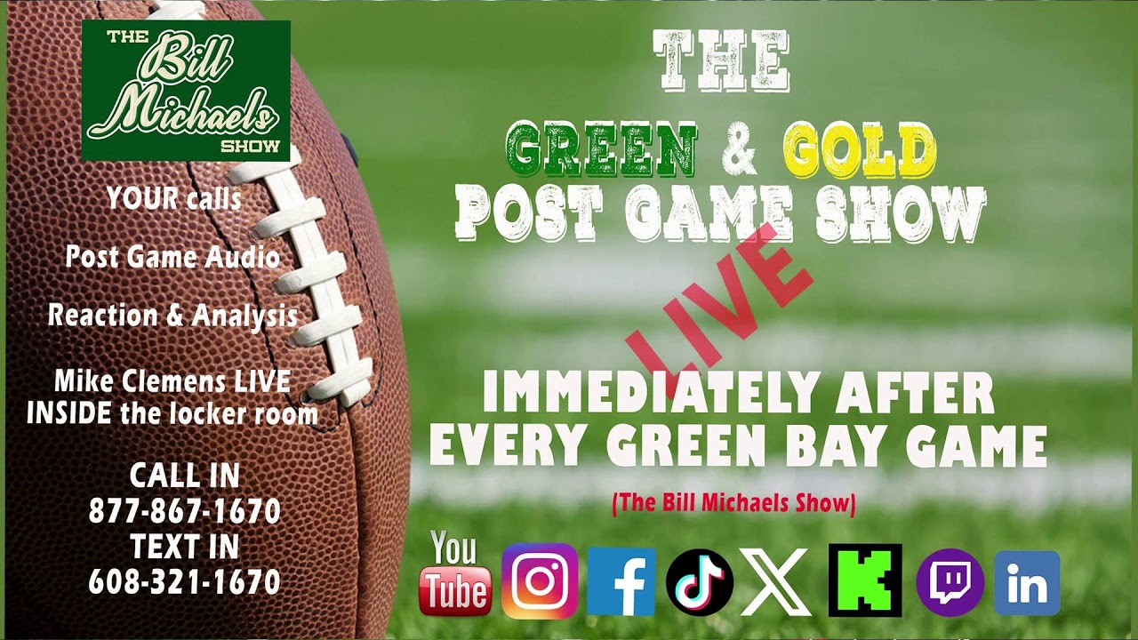 The Bill Michaels Show (Friday January 9th, 2026)
* The Packers.....are they ready?
     - Brad Biggs, Chicago Sun Times, 10:35A
     - Mike Clemens, BMS Packers Reporter, 1:20P
* CFP Games.....Ole' Miss...JOBBED
* Badgers new QB
     - Jesse Temple, Badger Connect, 11:45A

CALL IN: 877-867-1670
TEXT IN: 608-321-1670