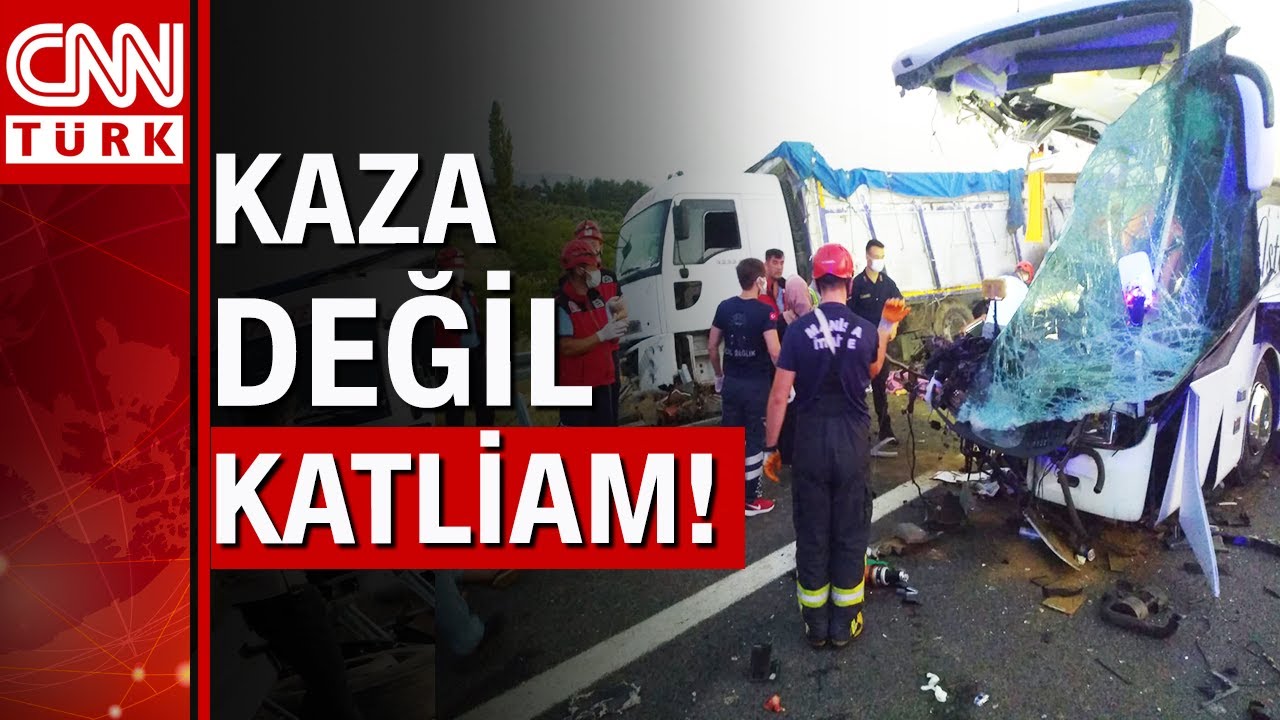 Manisa'da TIR otobüse çarptı! Çok sayıda ölü ve yaralı var