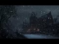 Snowstorm Surrounding a Medieval Castle at Night | Dark Fantasy Ambience with Blizzard Wind Sounds