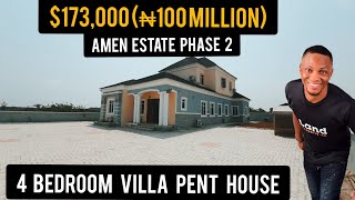INSIDE a $173,000 (₦100M) MASSIVE 4 BEDROOM DETACHED VILLA WITH PENT HOUSE +BQ [AMEN ESTATE PHASE 2]