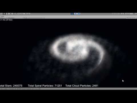 Unity 3D 250,000 stars volumetric procedural galaxy
