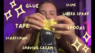 ASMR Triggers Directly on the Mic | Glue, Shaving Cream, Spoons, and More!