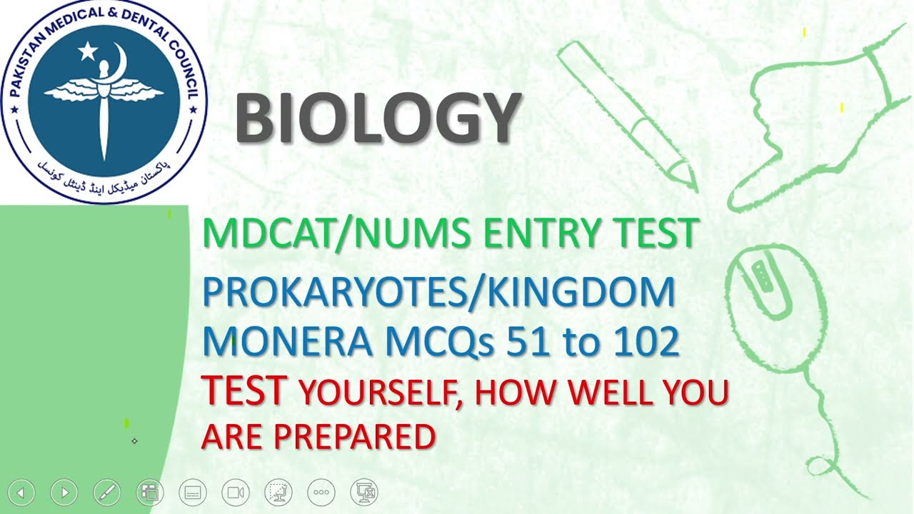 mdcat/nums biology Prokaryotes/ Kingdom Monera MCQs