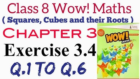 Exercise 3.4 Q.1 to Q.6 Class 8 Wow Maths