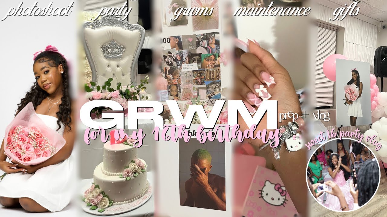 GRWM на моё 16-летие + видеоблог | Ресницы, ногти, волосы, вечеринка и т.д.