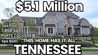 "Tennessee" Luxury Home Tour |  Spa/ Pool | Porte Cochere | 4 Car Garage | 7,859 sq feet