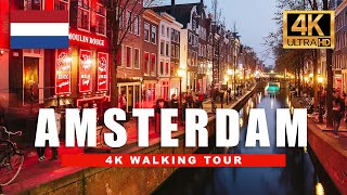 🇳🇱 Amsterdam, Netherlands Night Walk - Amazing Christmas Walking Tour | 4K HDR 60fps