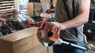 Starting A 'Destroyed' Stihl FS90R String Trimmer
