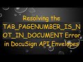 Resolving the TAB_PAGENUMBER_IS_NOT_IN_DOCUMENT Error in DocuSign API Envelopes