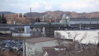 東北新幹線 新白河駅 高山陸橋 臨時「とれいゆつばさ」 上野行き通過 2019.01.03