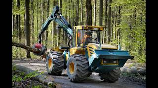 🌲4K| HSM 805HD Skidder • Langholz Rückung • Durchforstung • Logging Video • Skidder Action🌲
