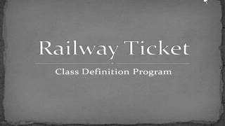 ICSE | Railway Ticket | Program Example | Java