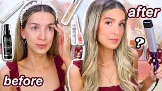 TRYING A NEW OVAL HAIR WAND + FAST FRESH QUARANTINE MAKEUP ROUTINE (lockdown loves) | leighannsays