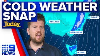 Severe weather warnings in places as temperatures drop across NSW | 9 News Australia