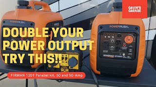 How to Parallel 2 Generac gp3000i Generators using the FIRMAN 1201 Parallel kit (Generator Review)