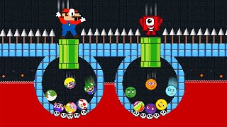 Мульт Super Mario vs Numberblocks mix level up Marble Race Mario Marble Race Game Animation