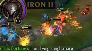 League of Legends but I literally got placed in Iron II in ranked